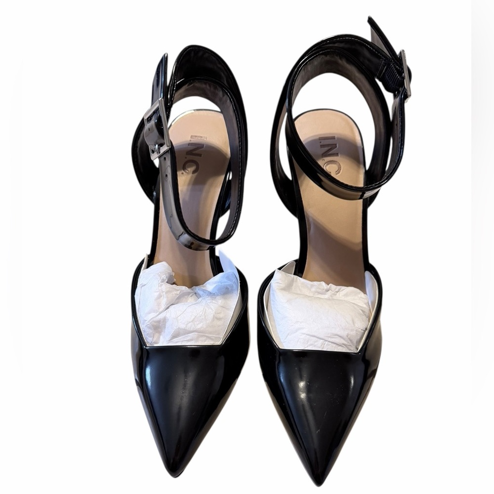 🌟🌼NIB INC International Concepts OZANNAP Women's Glossy Black Pointed Heels